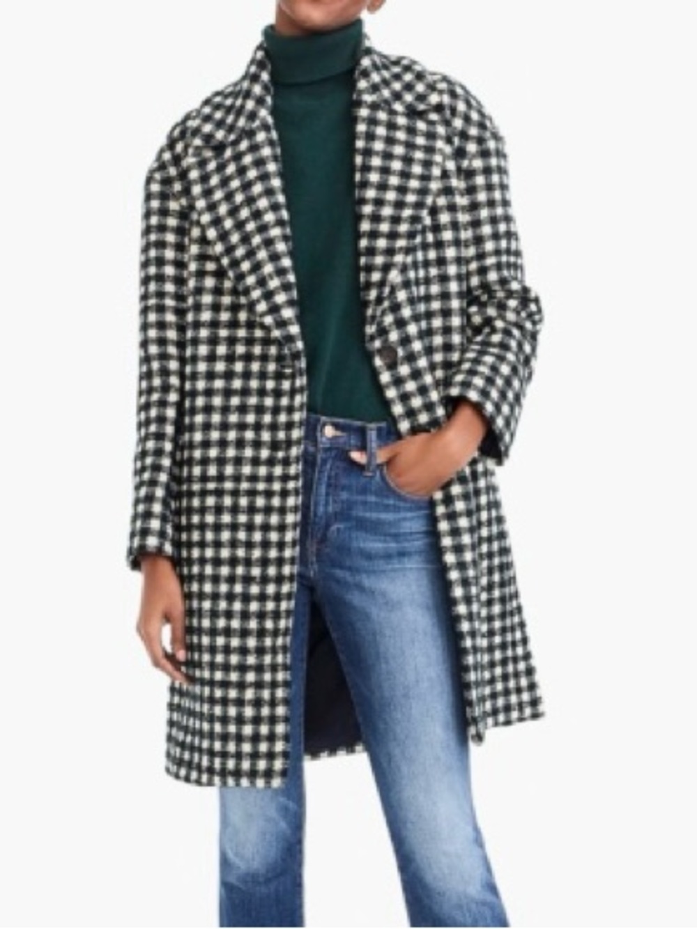 J. Crew Oversized Topcoat in Houndstooth Tweet size 14